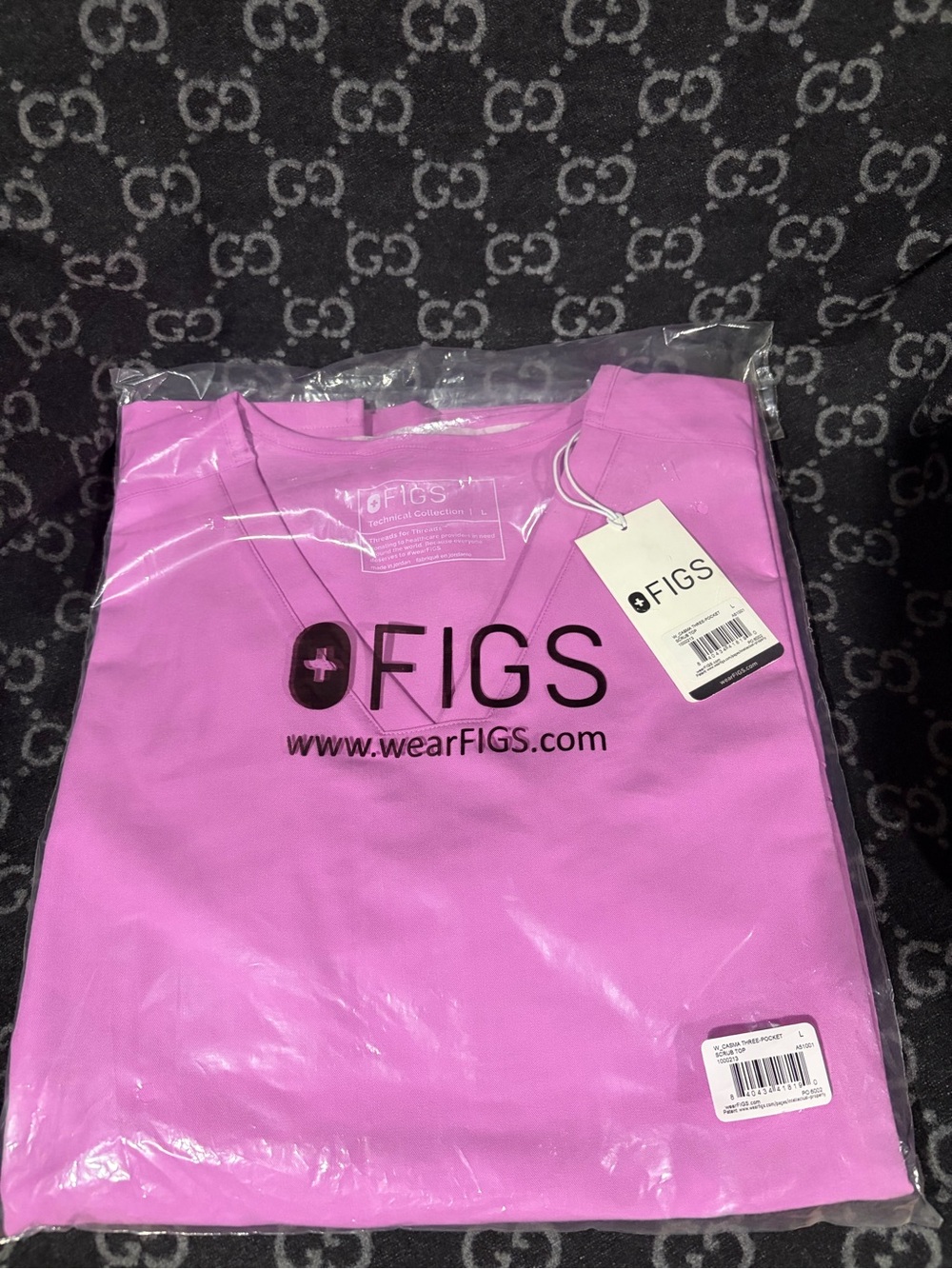 Figs Bright Pink V-Neck Scrub Top